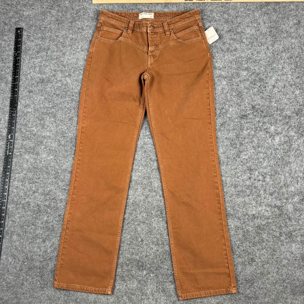 We The Free Jeans Womens Size 28 Brown Chocolate Western Straight Leg NWT